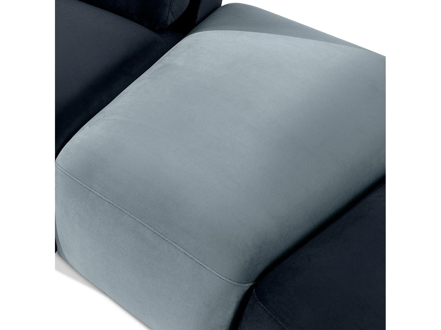 Ecksofa links - modern - ZUCCO - 4-Sitzer - Veloursstoff - Marineblau