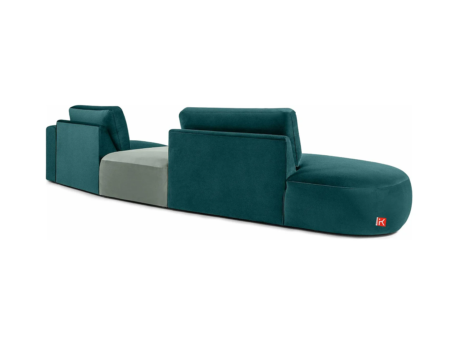 Ecksofa links - modern - ZUCCO - 4-Sitzer - Veloursstoff - Mint
