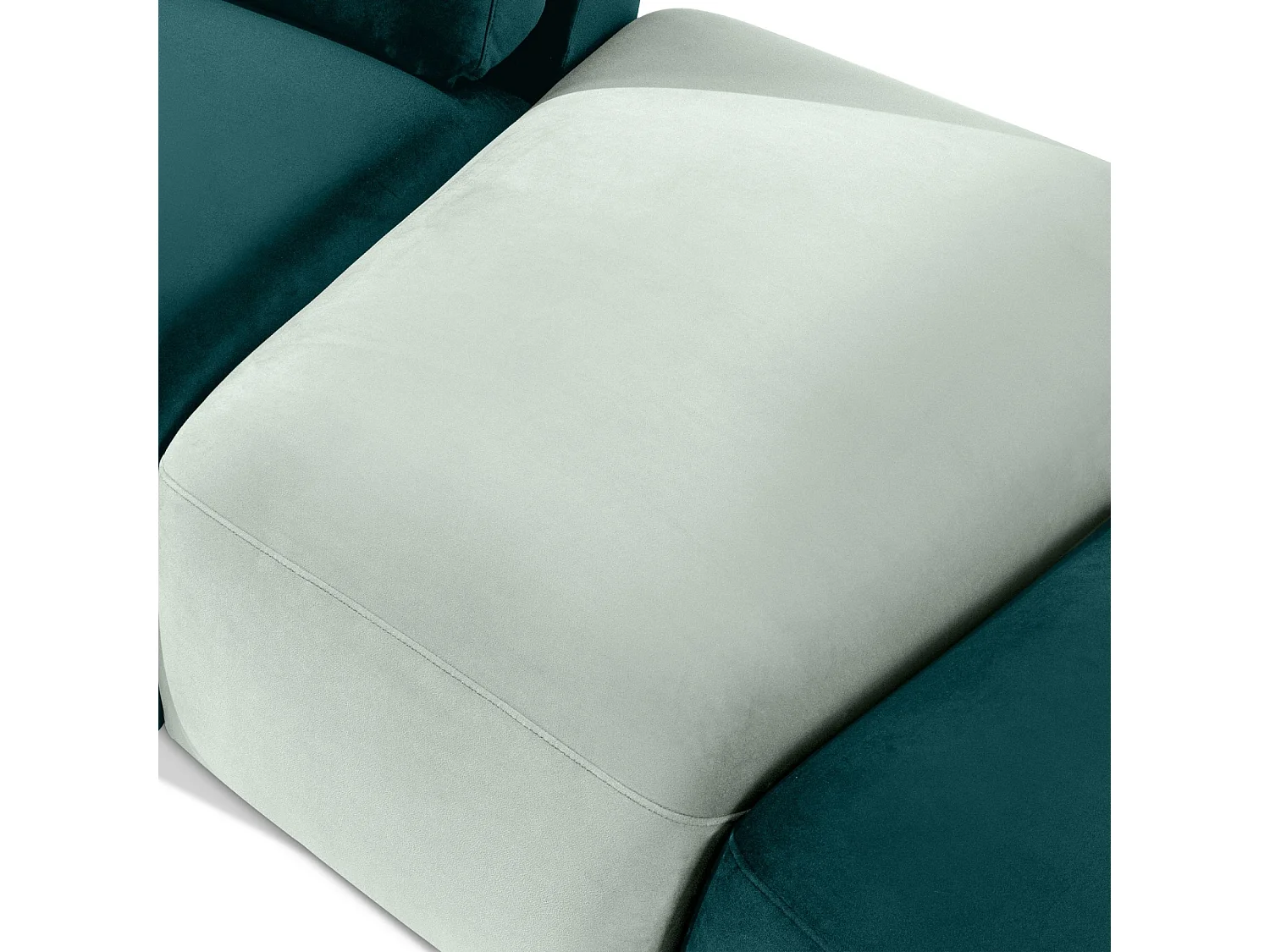 Ecksofa links - modern - ZUCCO - 4-Sitzer - Veloursstoff - Mint