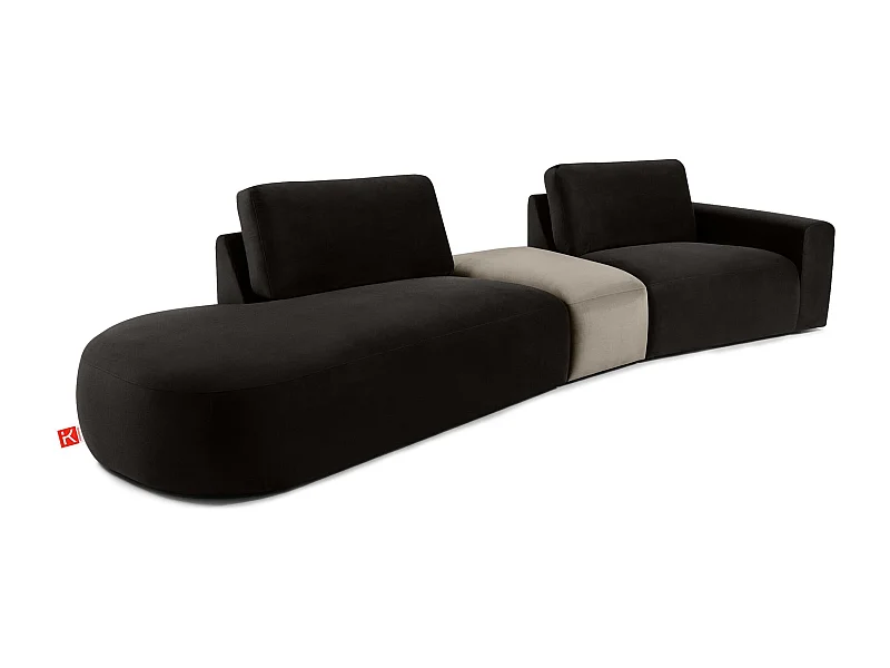 Ecksofa links - modern - ZUCCO - 4-Sitzer - Veloursstoff - Braun