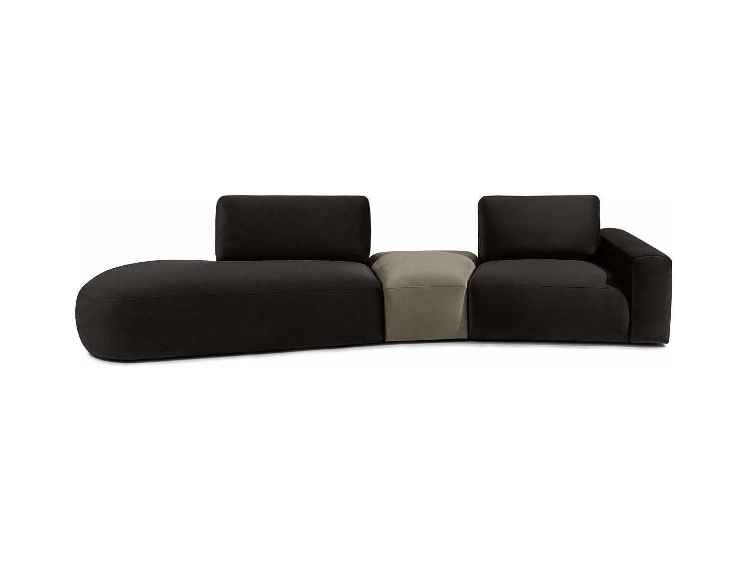 Ecksofa links - modern - ZUCCO - 4-Sitzer - Veloursstoff - Braun