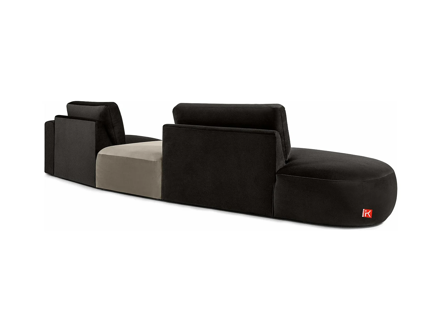 Ecksofa links - modern - ZUCCO - 4-Sitzer - Veloursstoff - Braun