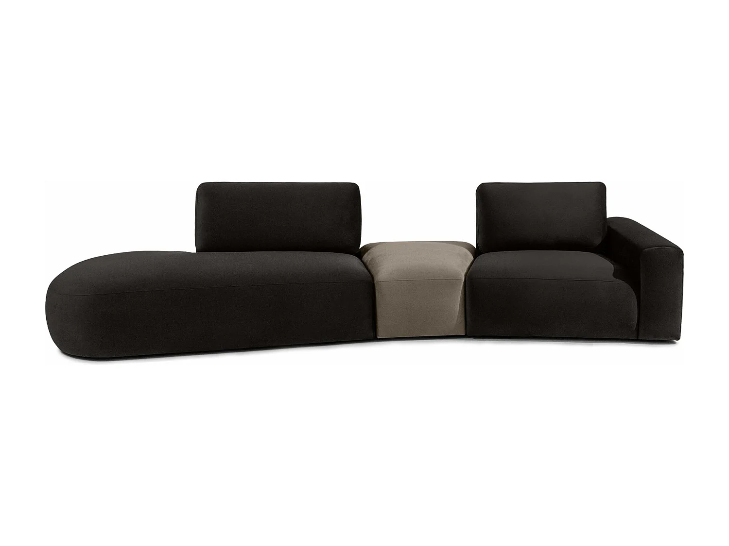 Ecksofa links - modern - ZUCCO - 4-Sitzer - Veloursstoff - Braun
