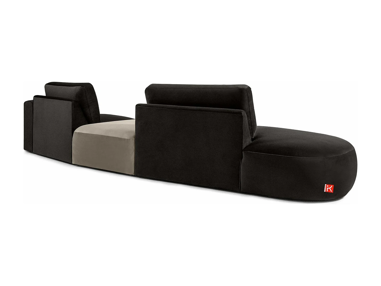 Ecksofa links - modern - ZUCCO - 4-Sitzer - Veloursstoff - Braun