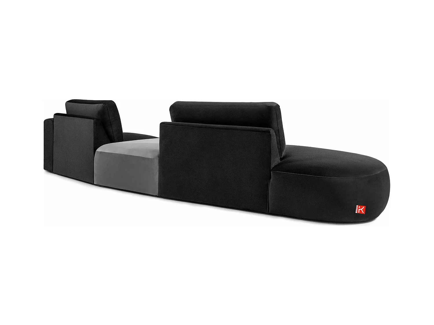 Ecksofa links - modern - ZUCCO - 4-Sitzer - Veloursstoff - Dunkelgrau