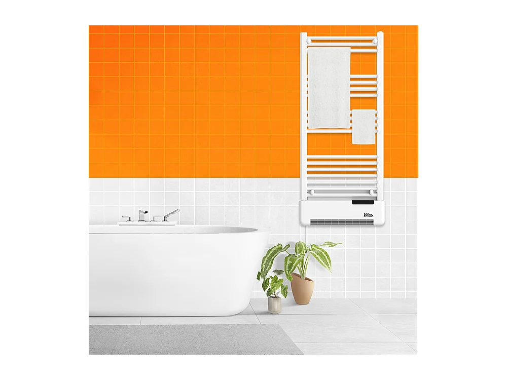 Radiateur sèche serviettes avec fluide 750W + soufflerie 1000W - Warm Tech