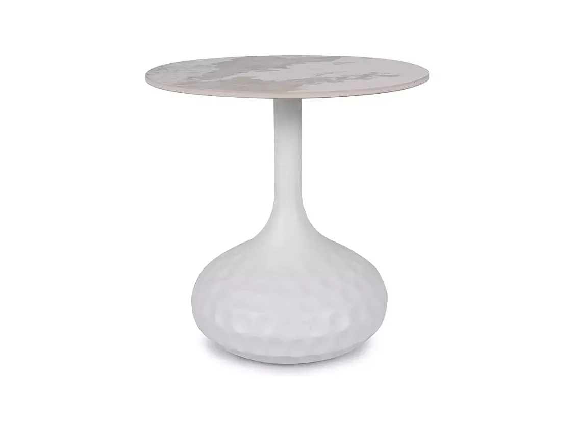 Tavolino Saloa/ceramica/metallo/bianco