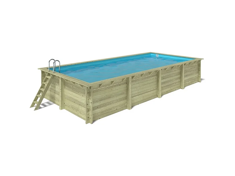 Piscina in legno Aqua 8.5x4.35 - H.1.45 m fissate su calcestruzzo esistente - BAS7309OSPL - ALTANKA