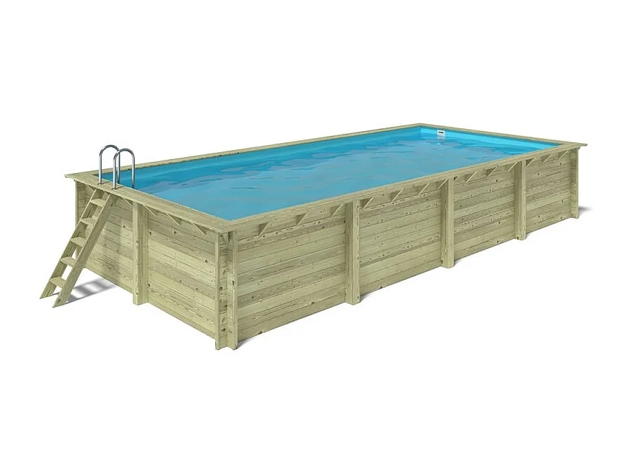 Piscina in legno Aqua 8.5x4.35 - H.1.45 m fissate su calcestruzzo esistente - BAS7309OSPL - ALTANKA
