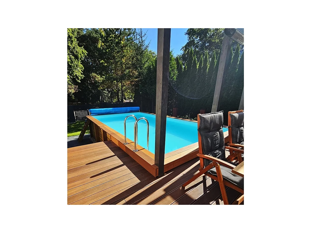 Piscine en bois Aqua 6.1x2.85 - H.1.31 m cadre en métal, sans dalle béton - BAS7307OSPU+SZA - ALTANKA