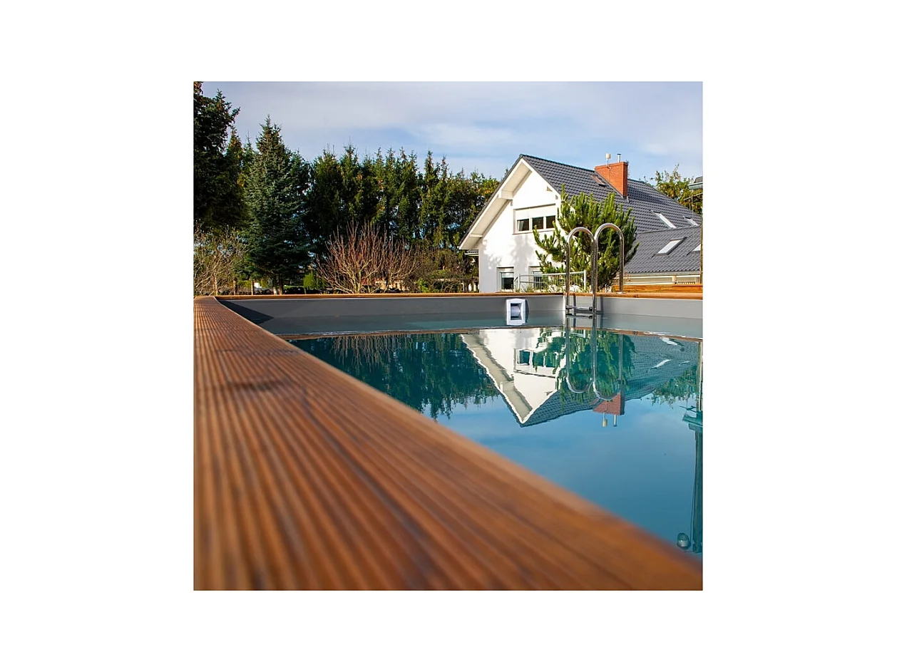 Piscine en bois Aqua 6.1x2.85 - H.1.31 m cadre en métal, sans dalle béton - BAS7307OSPU+SZA - ALTANKA