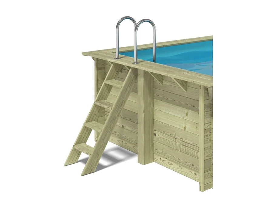 Piscine AQUA 8.5 x 4.35 - H.1.45 m, bleu pâle, cadre en métal - sans dalle - BAS7309OSPU - ALTANKA