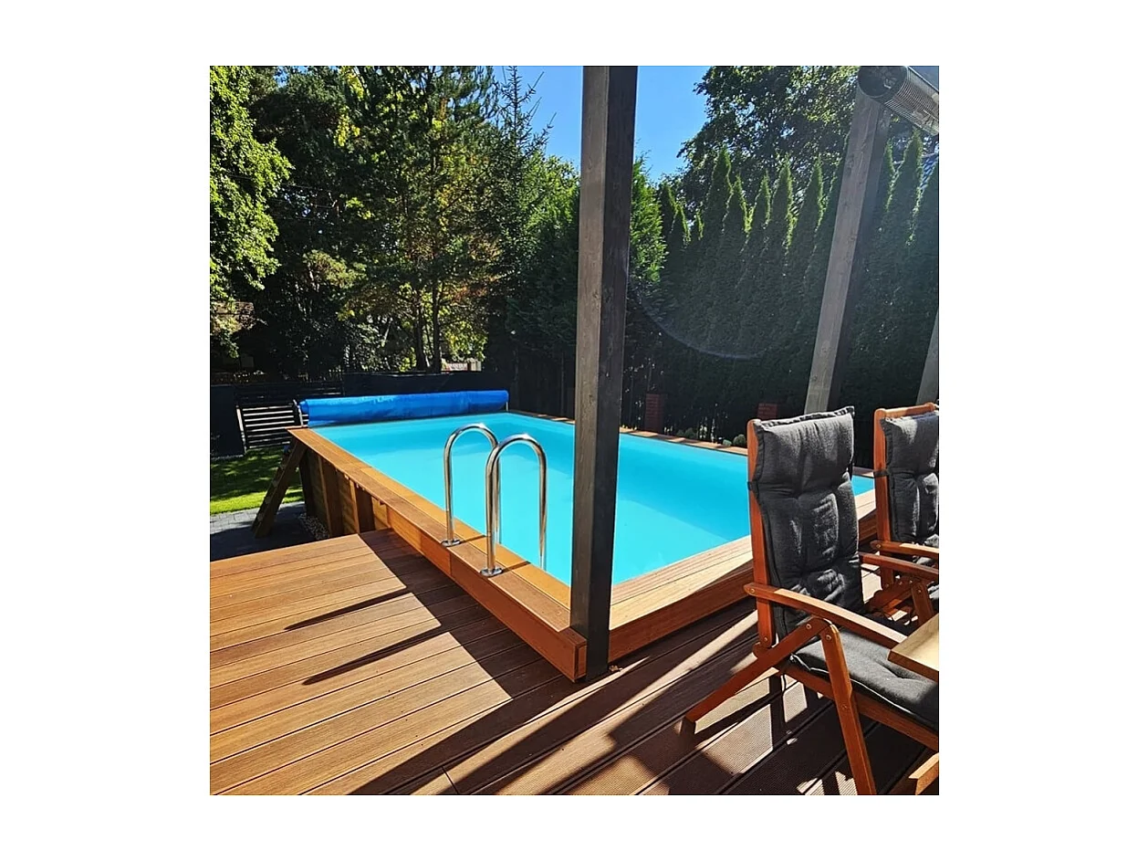 Piscina in legno Aqua 6.1x2.85 - H.1.31 m su telaio senza cementazione - BAS7307OSPU - ALTANKA