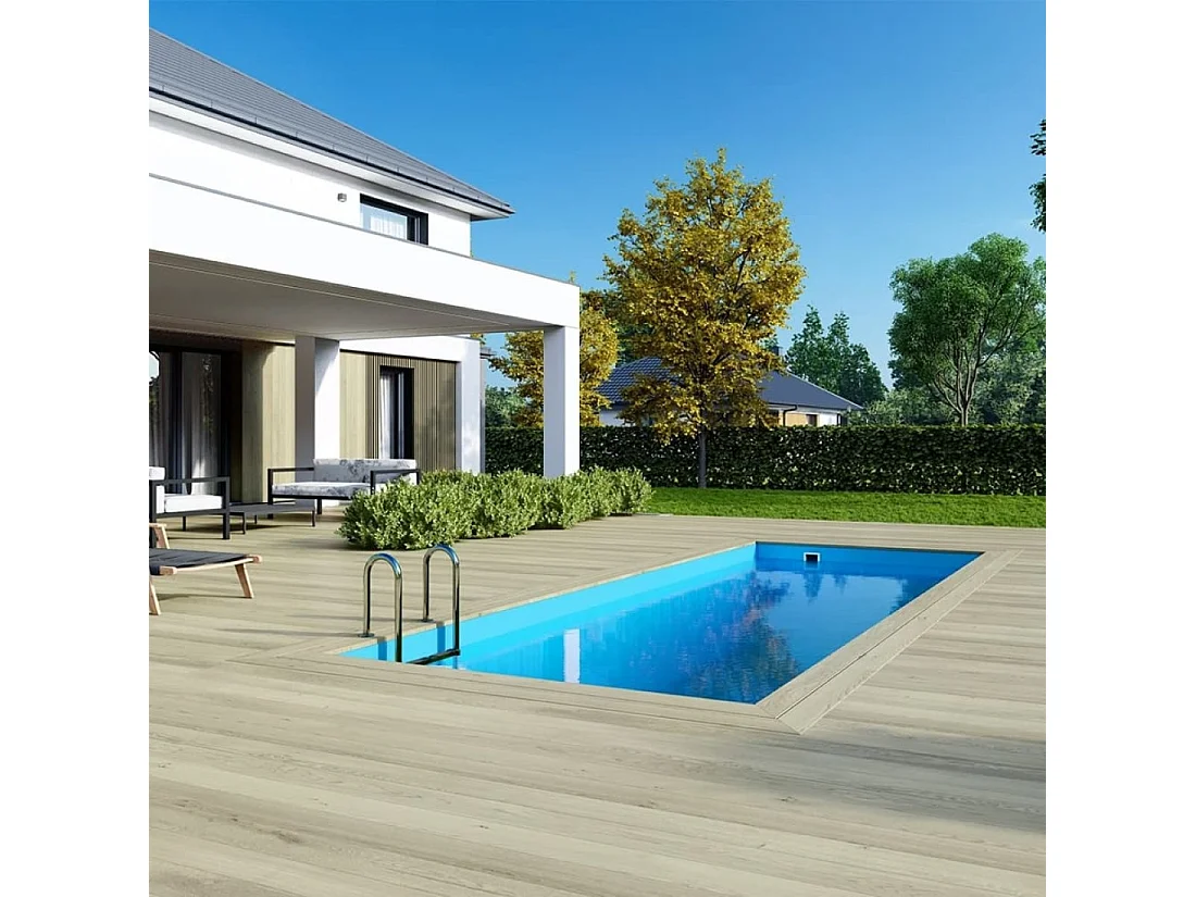 Piscina in legno AQUA 6.1 x 2.85 - H.1.31 m, azzurro chiaro, Su telaio - senza cementazione - BAS7307OSPU - ALTANKA