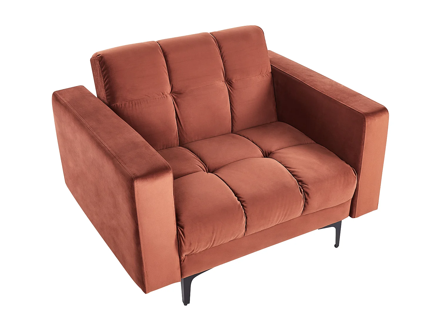 Fauteuil ALNES Velours Rouge clair