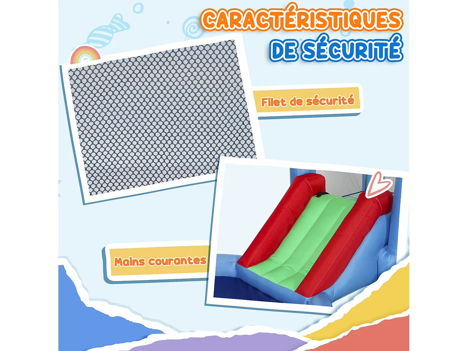Château gonflable enfant 4 en 1 - toboggan, trampoline, panier basket-ball, piscine - nombreux accesoires