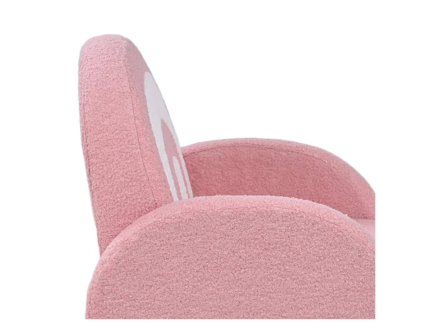 Fauteuil enfant design motif arc en ciel effet laine bouclé grand confort blanc rose