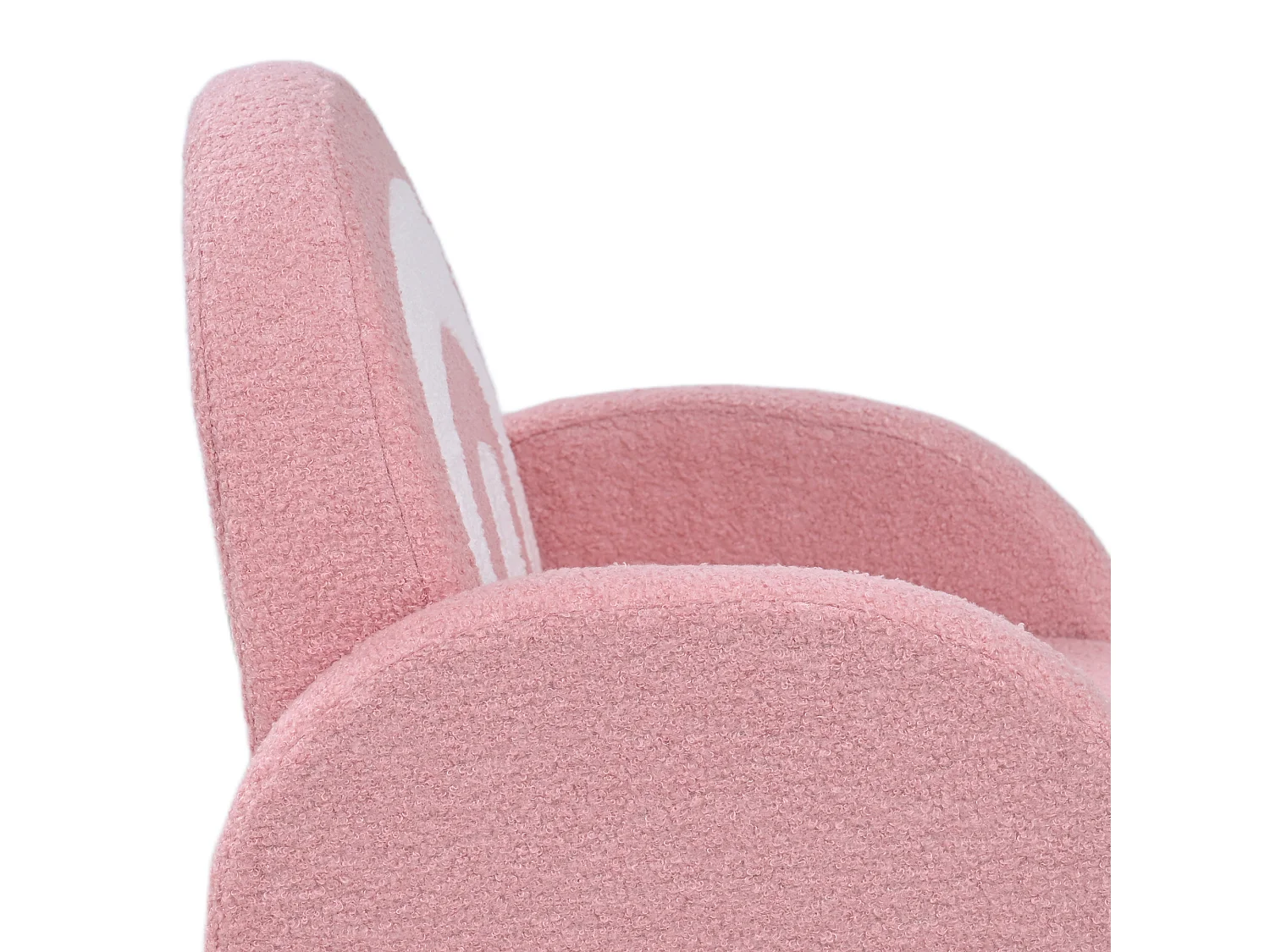 Fauteuil enfant design motif arc en ciel effet laine bouclé grand confort blanc rose