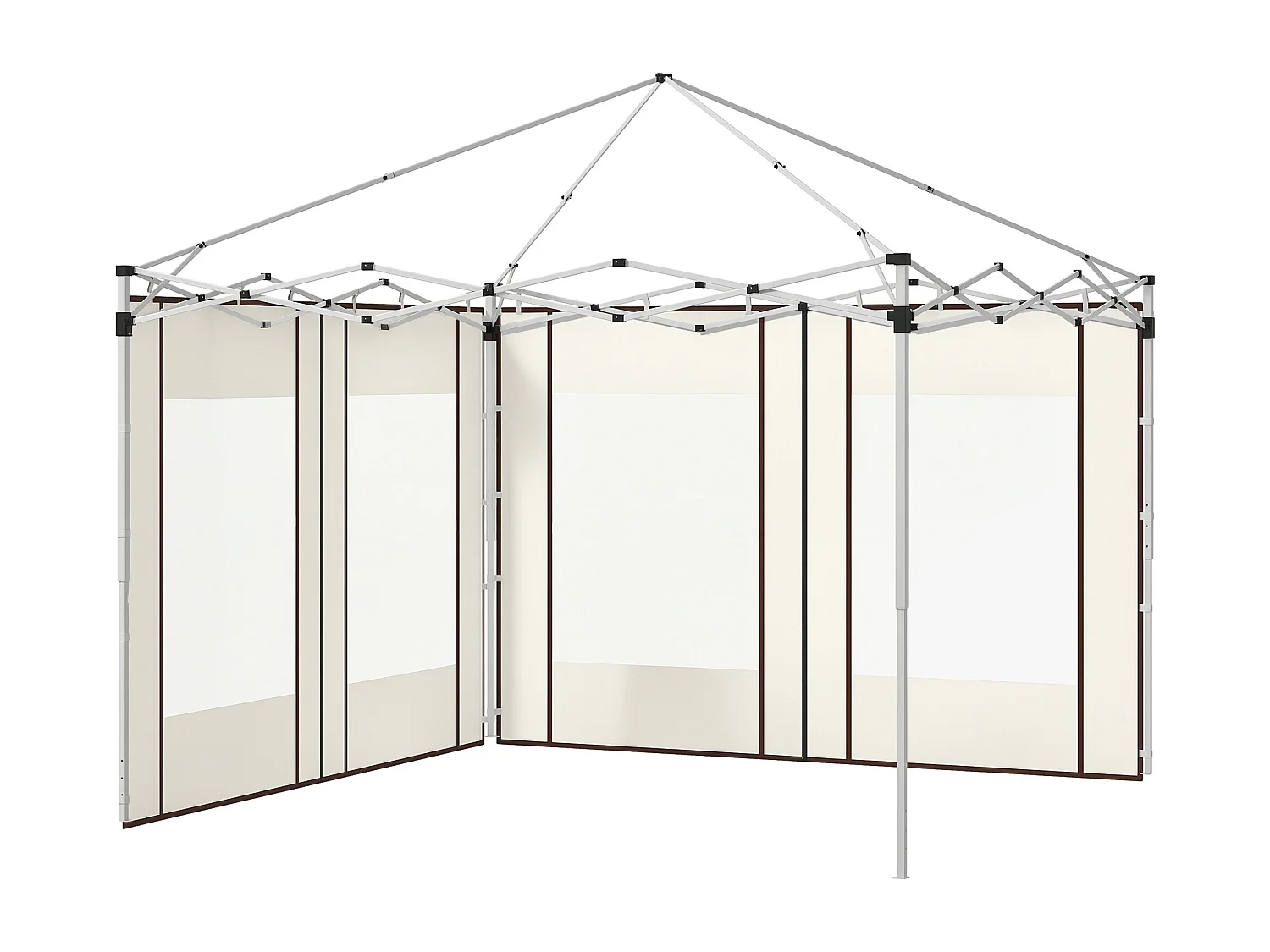 Lot de 2 panneaux latéraux barnum tonnelle 6x3 m ou 3x3 m fenêtres oxford blanc