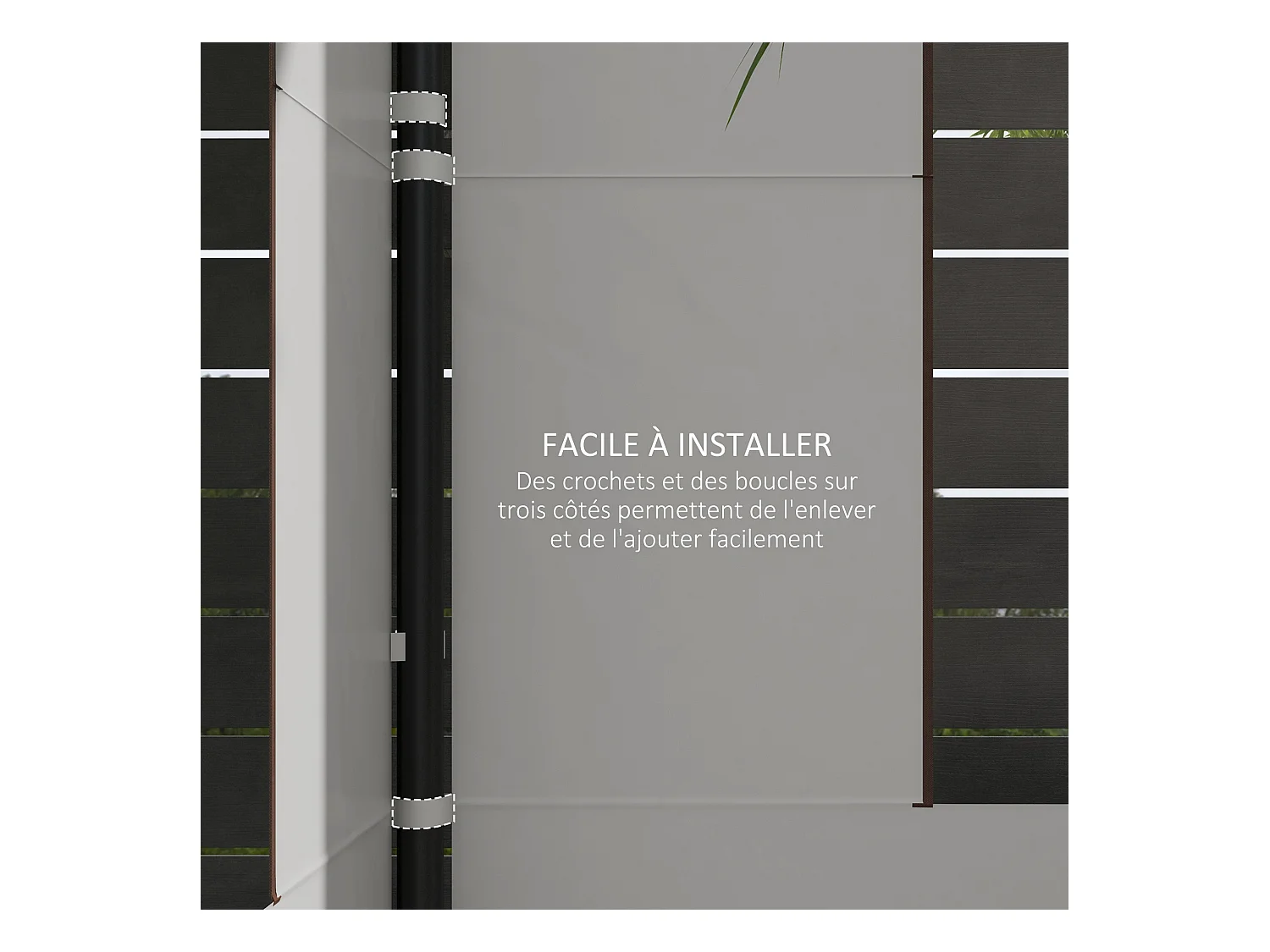 Lot de 2 panneaux latéraux barnum tonnelle 6x3 m ou 3x3 m oxford gris