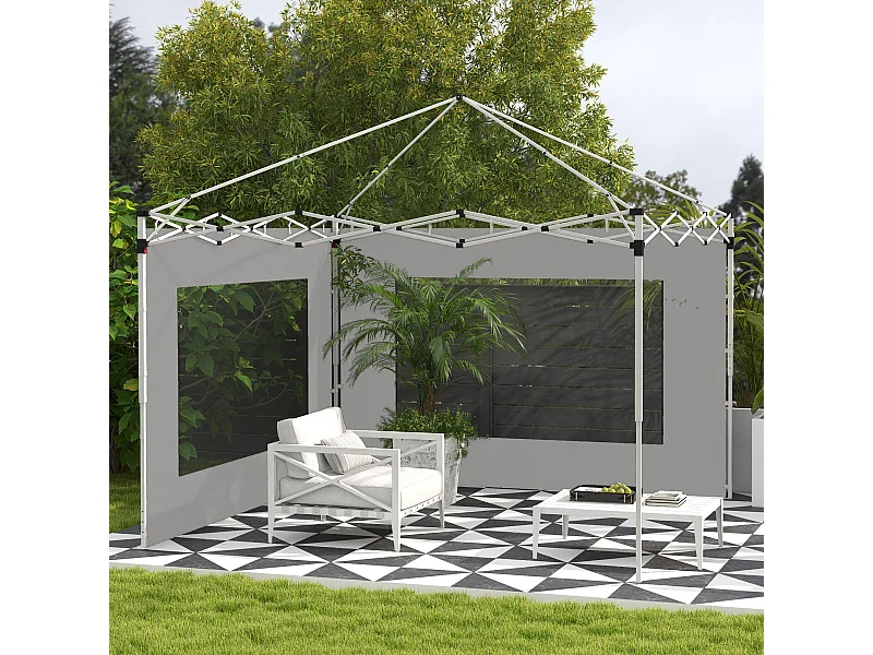 Lot de 2 panneaux latéraux barnum tonnelle 6x3 m ou 3x3 m oxford gris