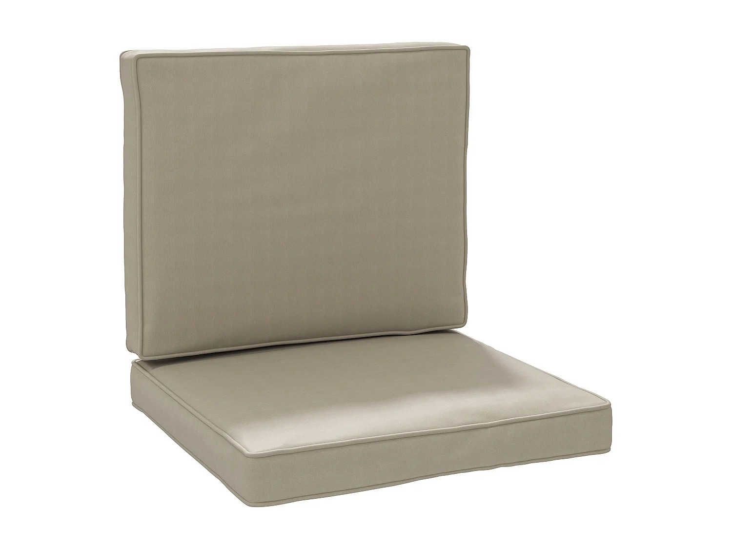 Coussins de fauteuil de jardin zippés déhoussables - galettes de chaise de jardin - épais rembourrage 7 cm - polyester haute densité kaki