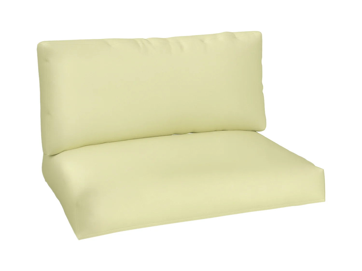 Coussins palette 2 places - coussins de palettes assise 120 x 80 cm dossier 120 x 45 cm - épaisseur 20 cm - tissu écru