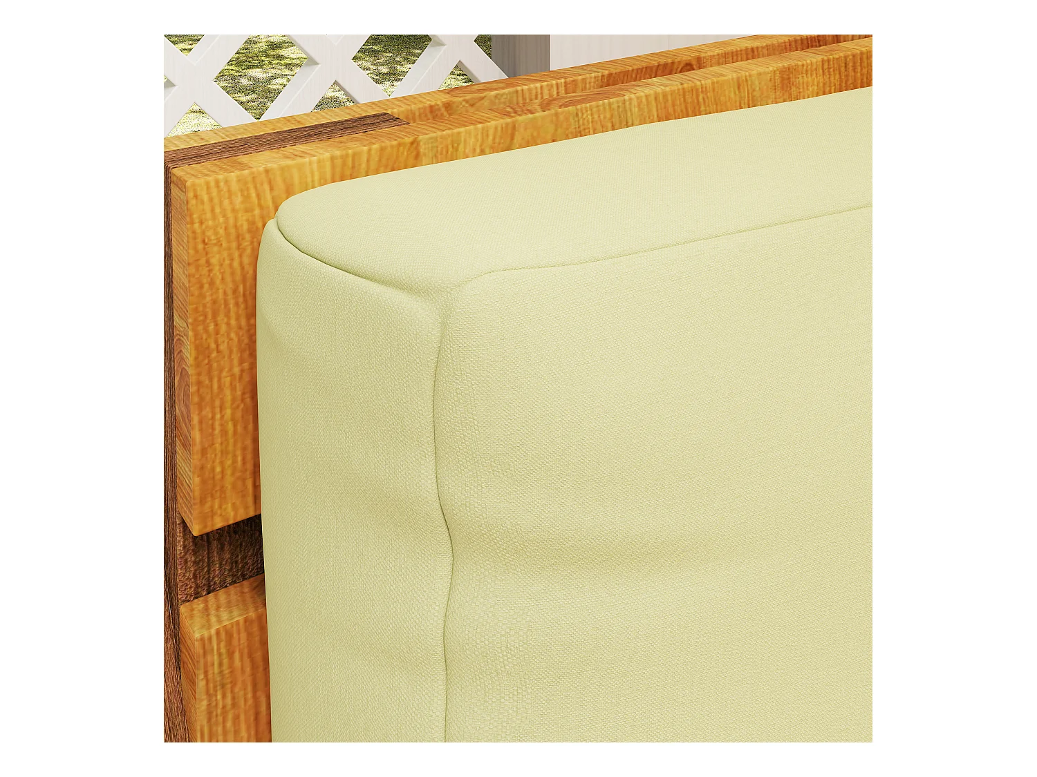 Coussins palette 2 places - coussins de palettes assise 120 x 80 cm dossier 120 x 45 cm - épaisseur 20 cm - tissu écru