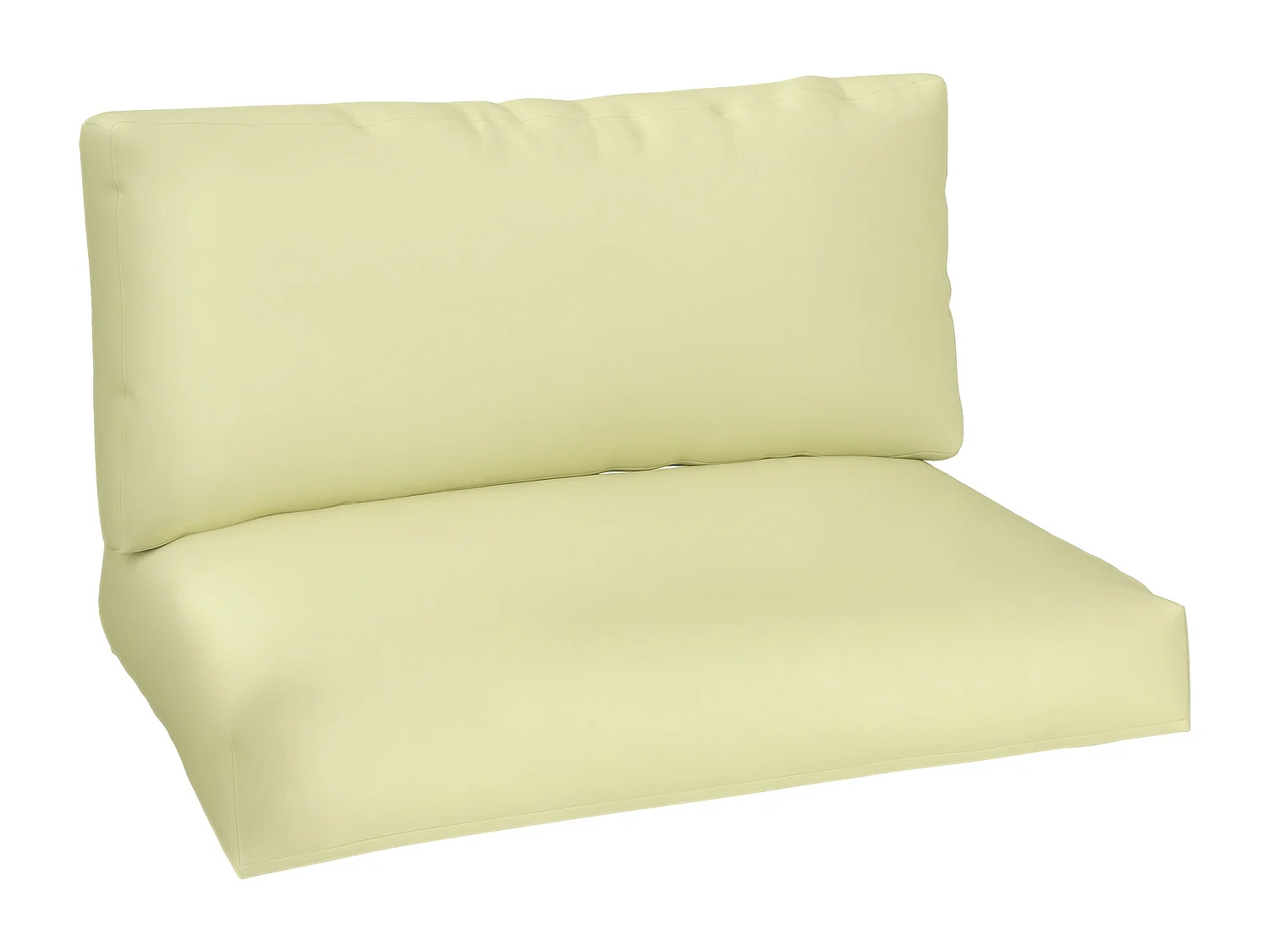 Coussins palette 2 places - coussins de palettes assise 120 x 80 cm dossier 120 x 45 cm - épaisseur 20 cm - tissu écru