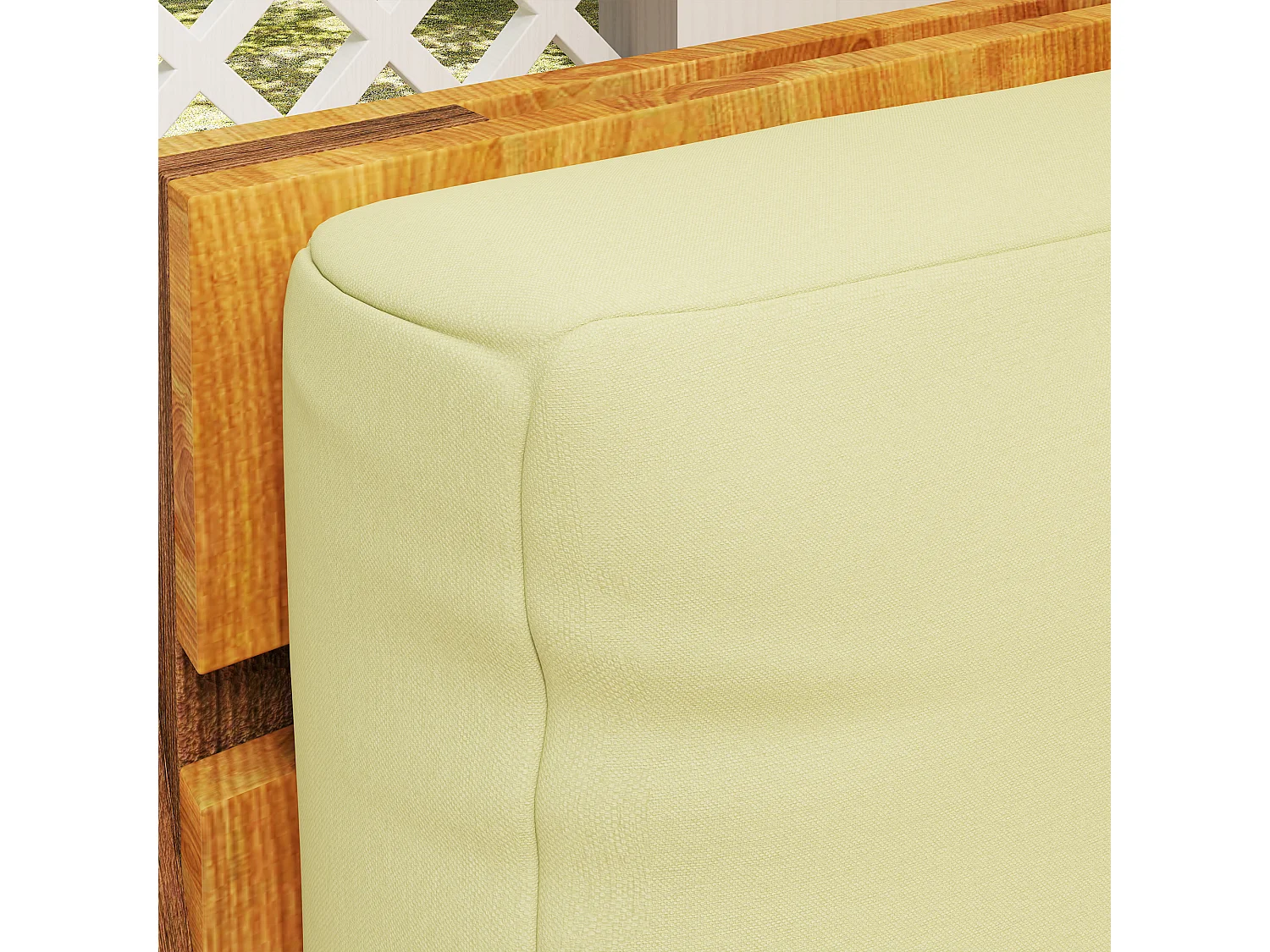 Coussins palette 2 places - coussins de palettes assise 120 x 80 cm dossier 120 x 45 cm - épaisseur 20 cm - tissu écru