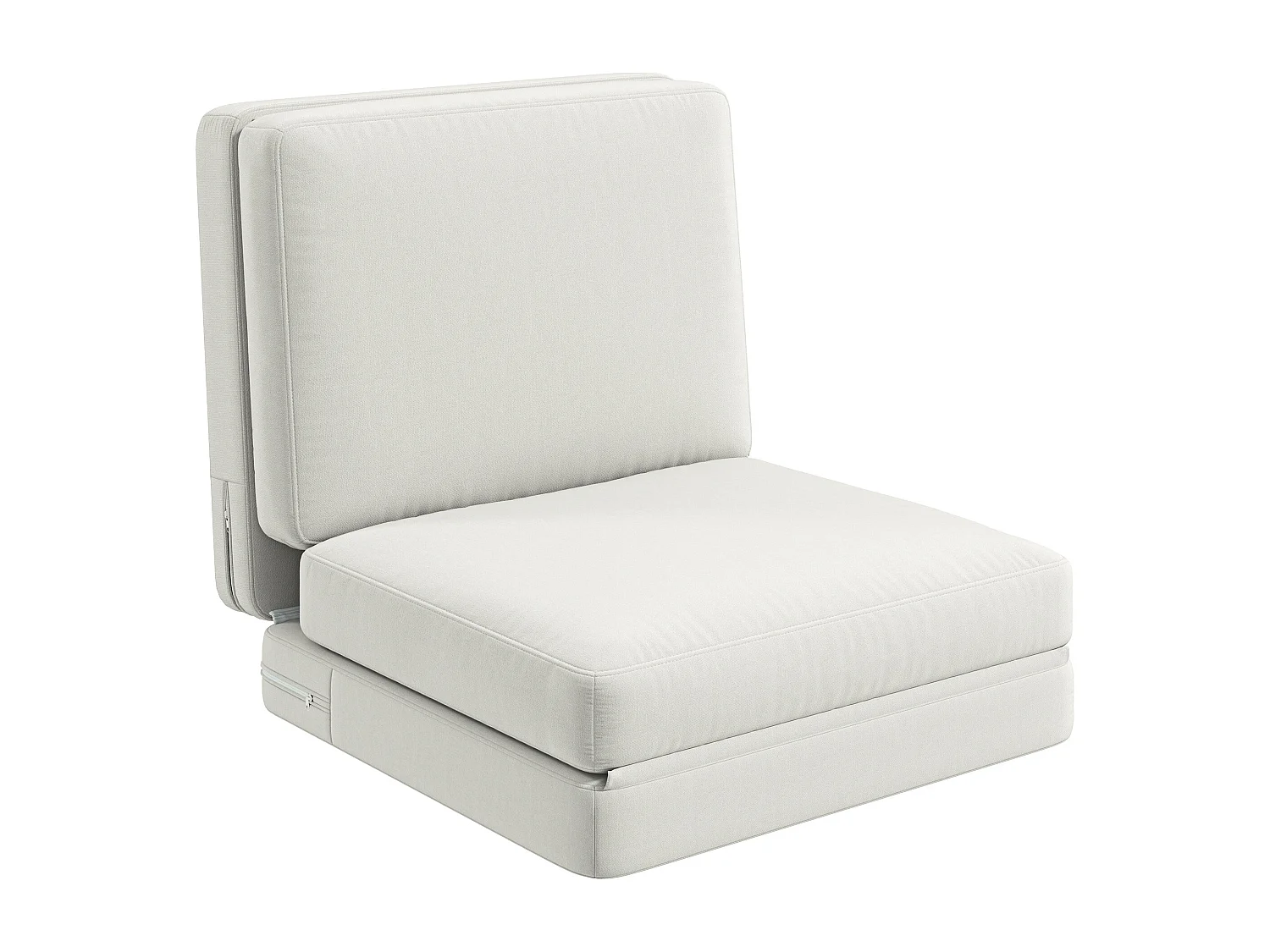 Matelas lit fauteuil futon chauffeuse pliable pliant longueur 268 cm tissu crème