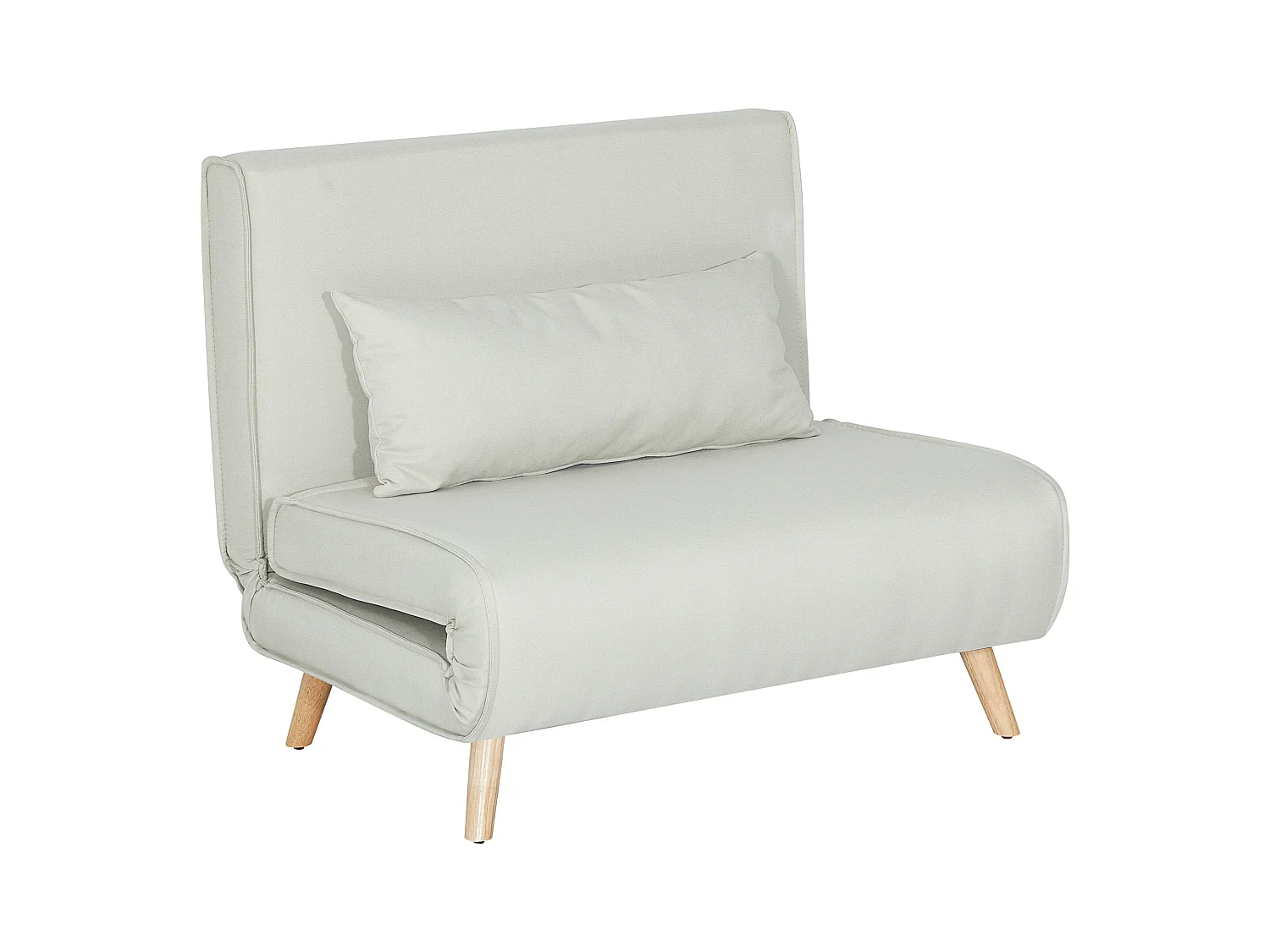 Fauteuil convertible chauffeuse style nordique dossier réglable coussin inclus blanc cassé