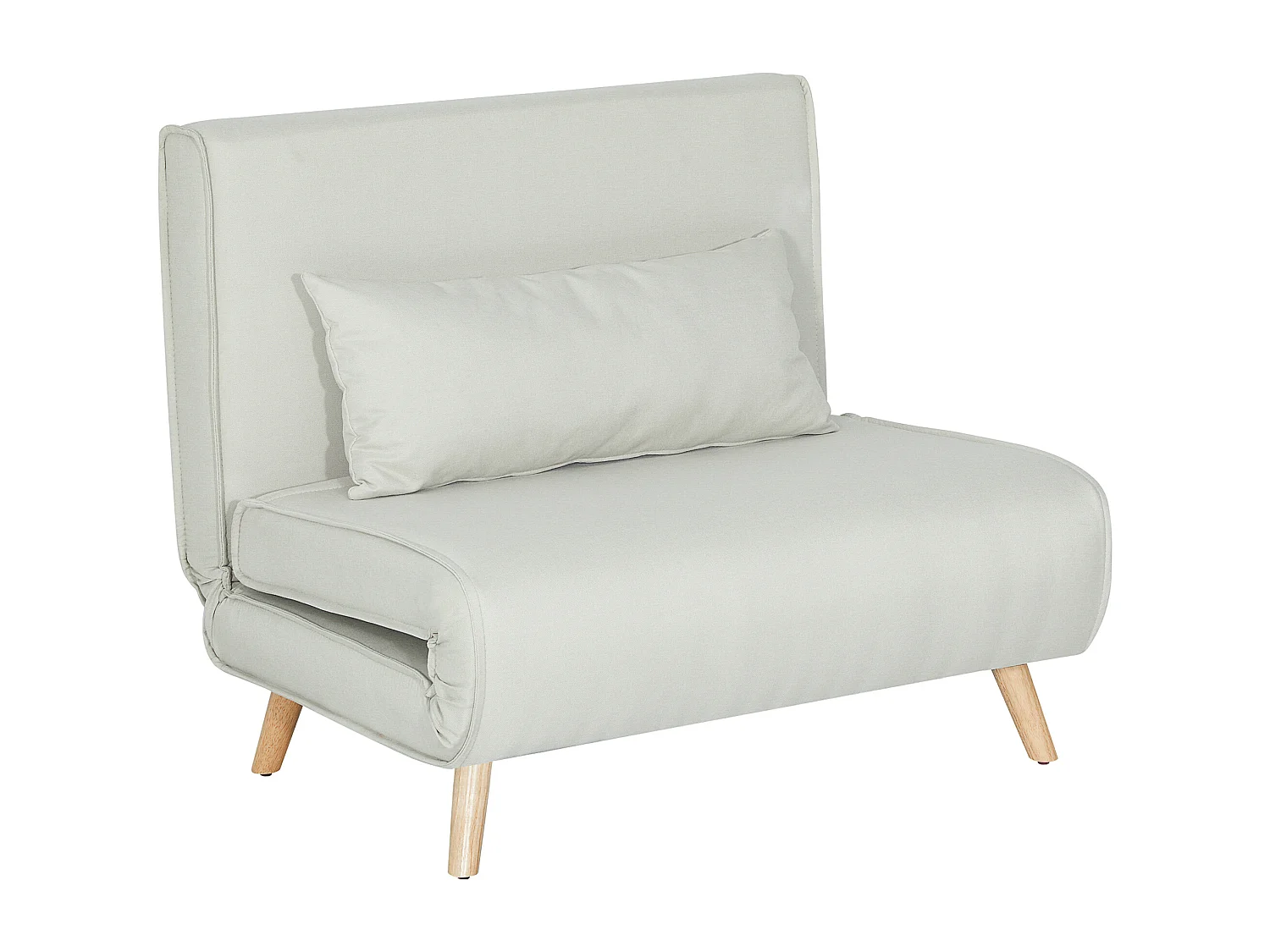 Fauteuil convertible chauffeuse style nordique dossier réglable coussin inclus blanc cassé