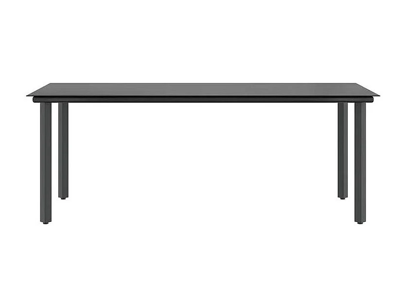 Ensemble à manger jardin coussins 7 pcs gris poly rotin verre