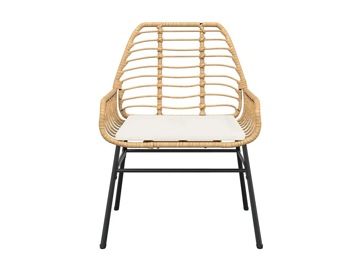 Ensemble à manger jardin coussins 7pcs marron poly rotin verre