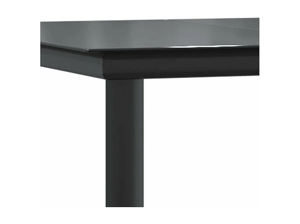 Ensemble à manger de jardin coussins 9pcs noir poly rotin verre