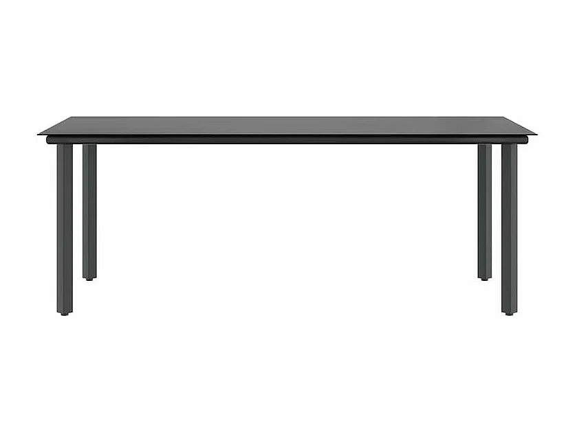 Ensemble à manger de jardin coussins 7pcs noir poly rotin verre