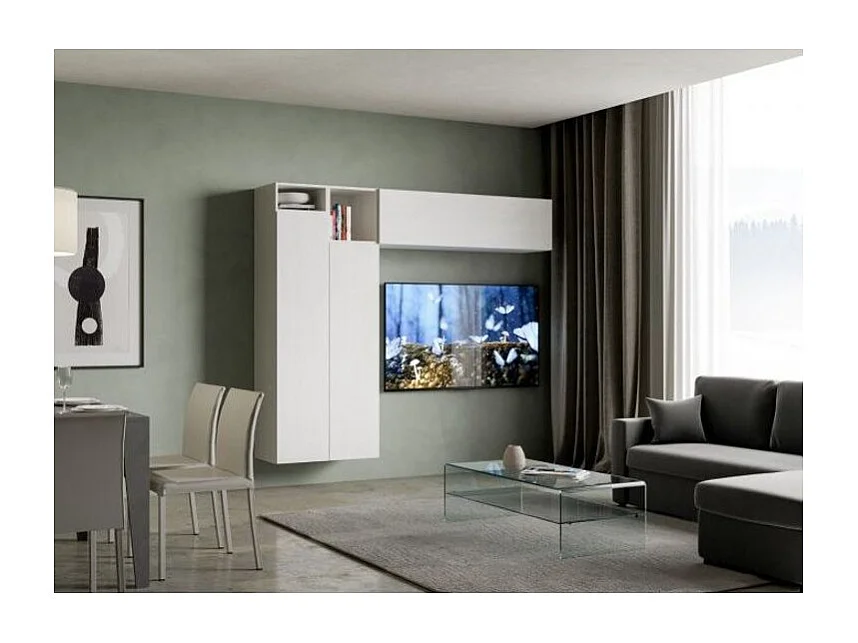 Kira witte design modulaire tv-zuil L 234 cm - 5 stuks
