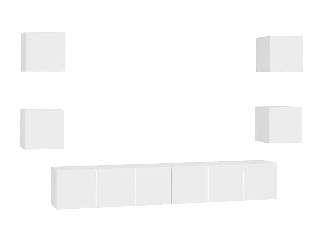 Ensemble de meubles TV 7 pcs Blanc