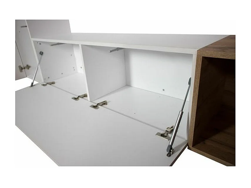 Modulaire TV-wandophanging design wit en naturel Lina L 214 cm - 4 stuks