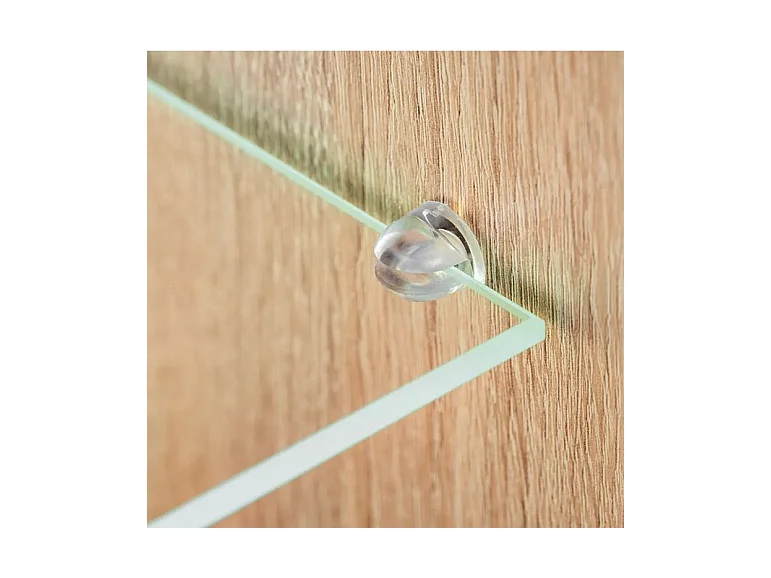 Meuble TV LED 4 pièces bois chêne clair Kynik 260cm