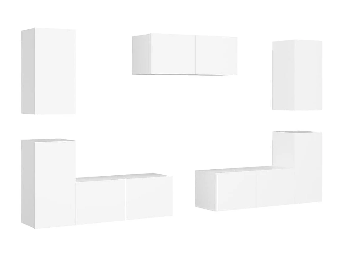 Ensemble de meubles TV 7 pcs Blanc 3