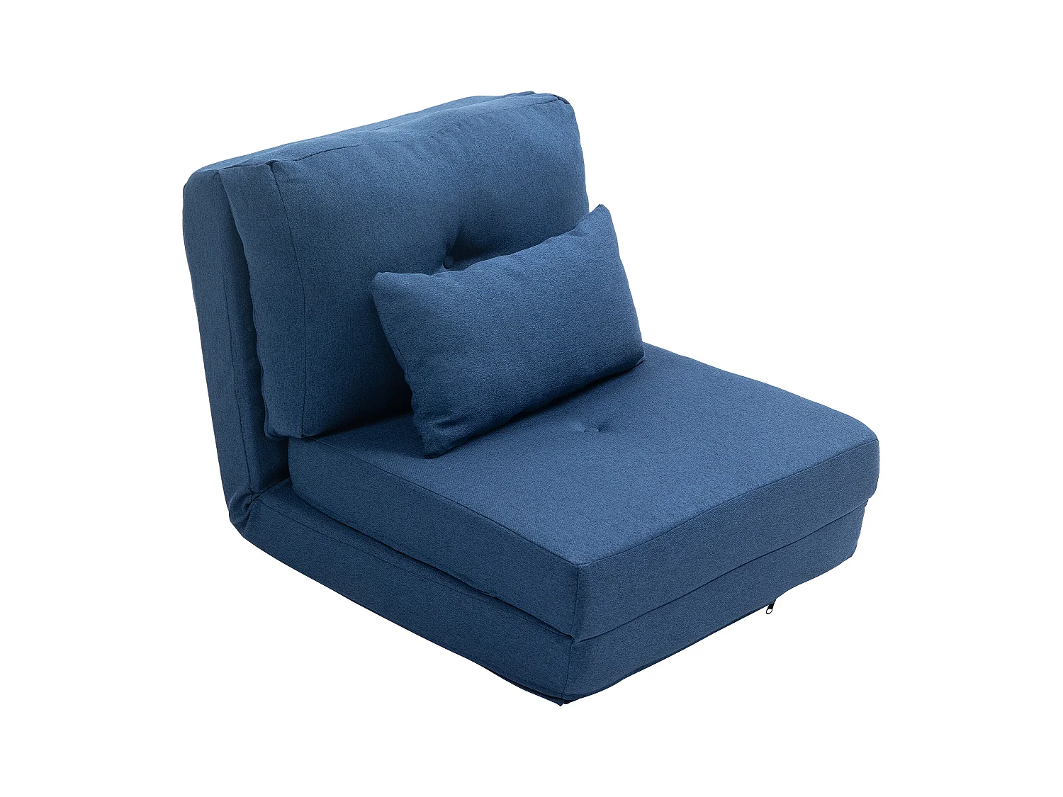 Fauteuil convertible chauffeuse inclinable - coussin inclus - tissu bleu