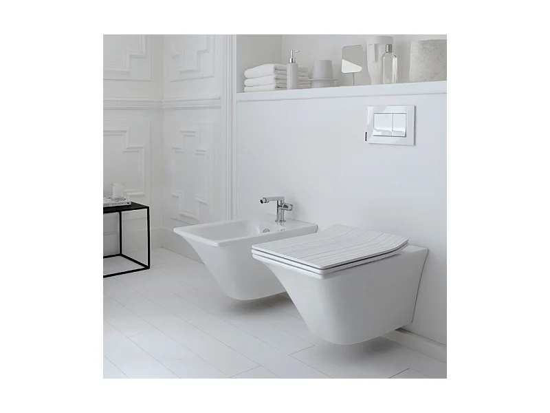 WC suspendu sans bride JACOB DELAFON Grands Boulevards caréné + abattant