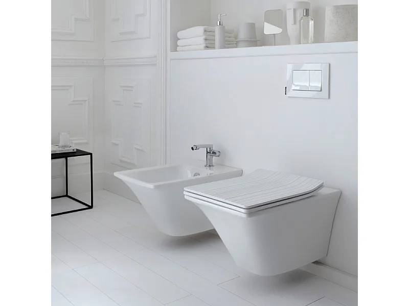 WC suspendu sans bride JACOB DELAFON Grands Boulevards caréné + abattant