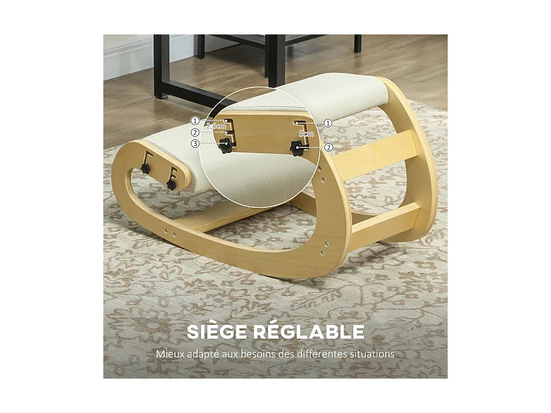 Chaise ergonomique à genoux FISHER crème