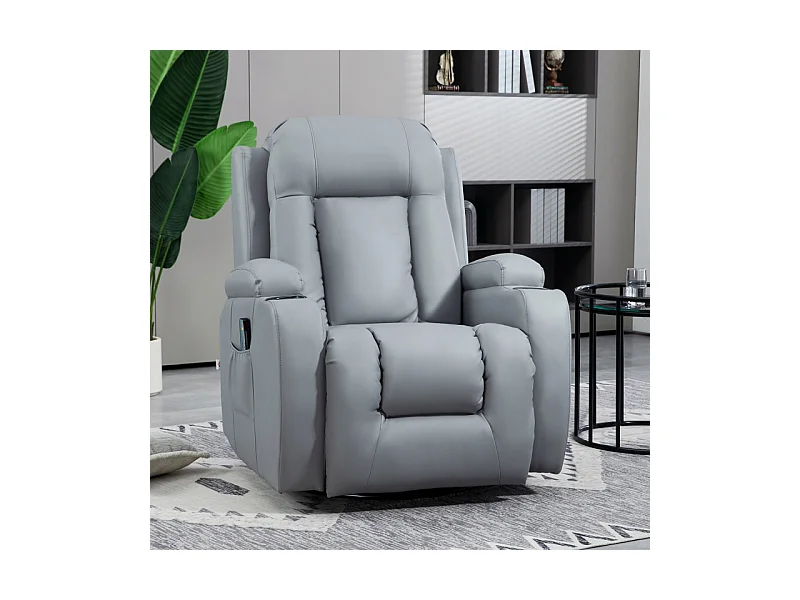Fauteuil massant chauffant GORAN gris