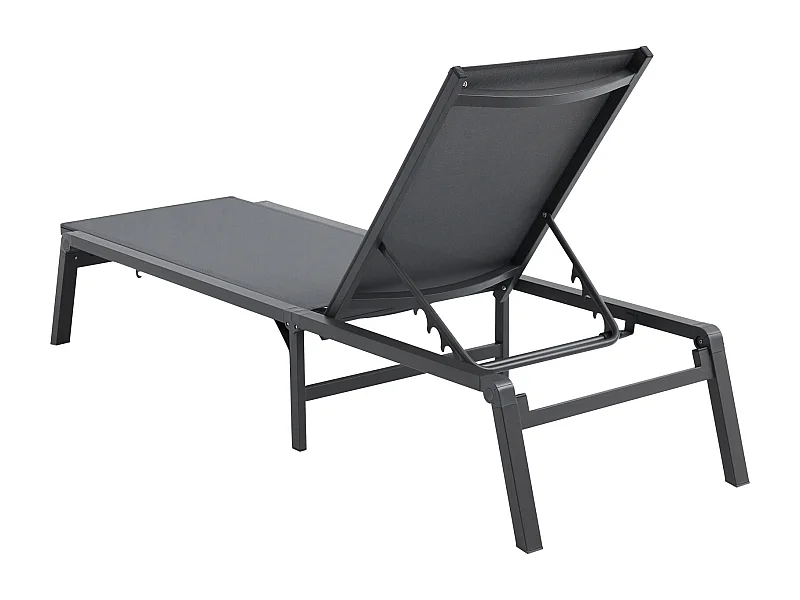 Leżak, SucceBuy Outdoor Chaise Lounge, Regulowany Aluminiowy Fotel Tarasowy, Ciemnoszary