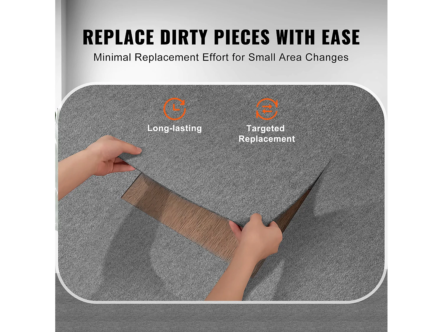 Tapis SucceBuy Dalles de Moquette Réutilisables 60.96CMx60.96CM - Gris Clair, Faciles à Installer Soi-Même pour Chambre à Coucher