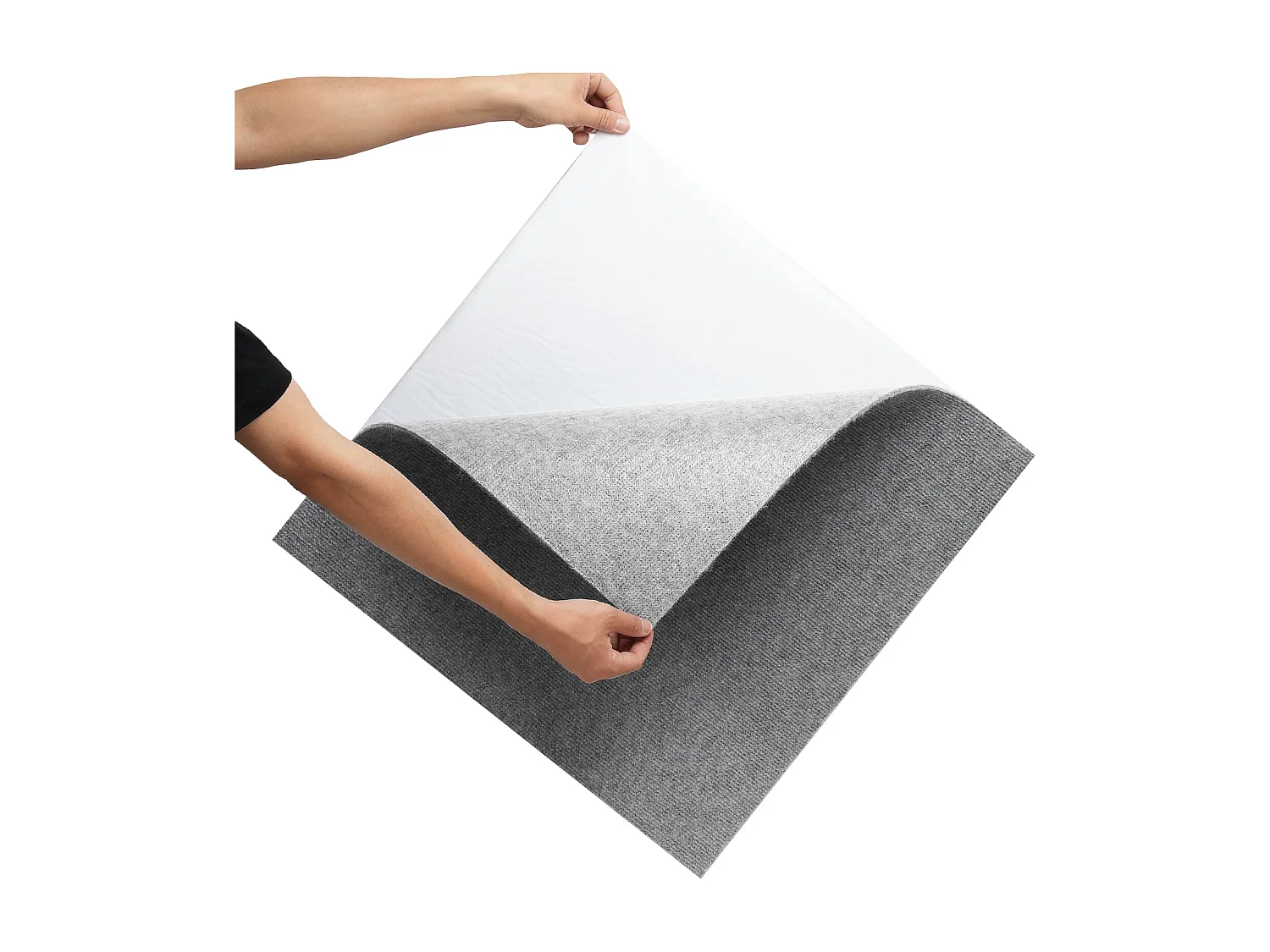Tapis SucceBuy Dalles de Moquette Réutilisables 60.96CMx60.96CM - Gris Clair, Faciles à Installer Soi-Même pour Chambre à Coucher